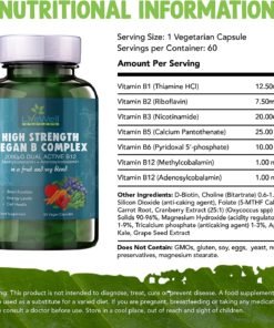 Alternative view of Vegan Vitamin B Complex - 60 Capsules
